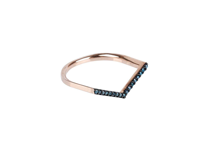 Dainty Rose Gold Plated Gemstone Fashion V Ring